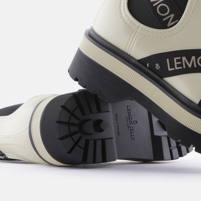 Lemon Jelly Platform White Low Boots with Straps FRANCESCA 04
