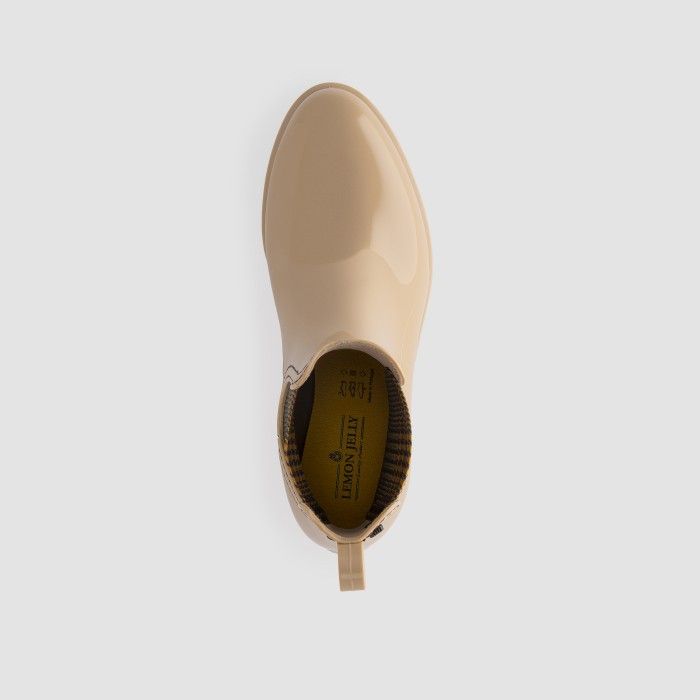 Lemon Jelly Vegan Beige Ankle Boots w/ Tartan Elastic BETH 04 - 10018942