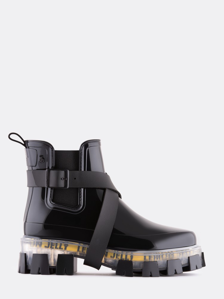 Lemon Jelly Women Vegan Black Boots w/ Buckles ALMEZ 01