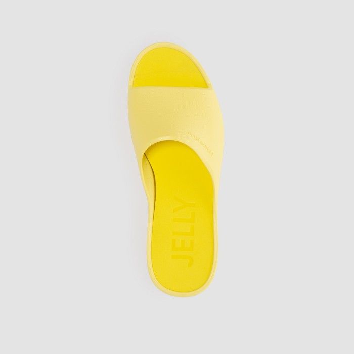 Lemon Jelly Vegan Women Slides | Yellow Platform Slides SUNNY 26 - 10019620