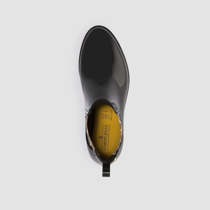 Lemon Jelly Vegan Black Ankle Boots w/ Pattern Elastic MERI 01 - 10019549