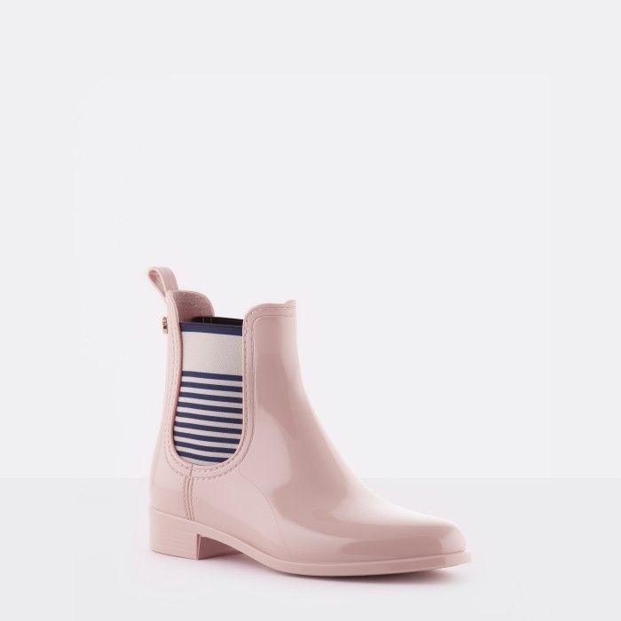 Lemon Jelly Pink Chelsea Ankle Boots w/ Pattern Elastic OCEANA 03