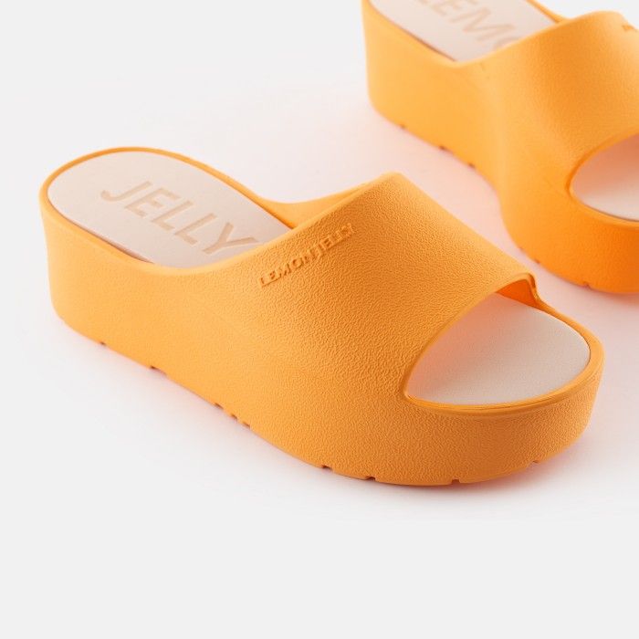 Lemon Jelly Vegan Women Slides | Orange Platform Slides SUNNY 25 - 10019619