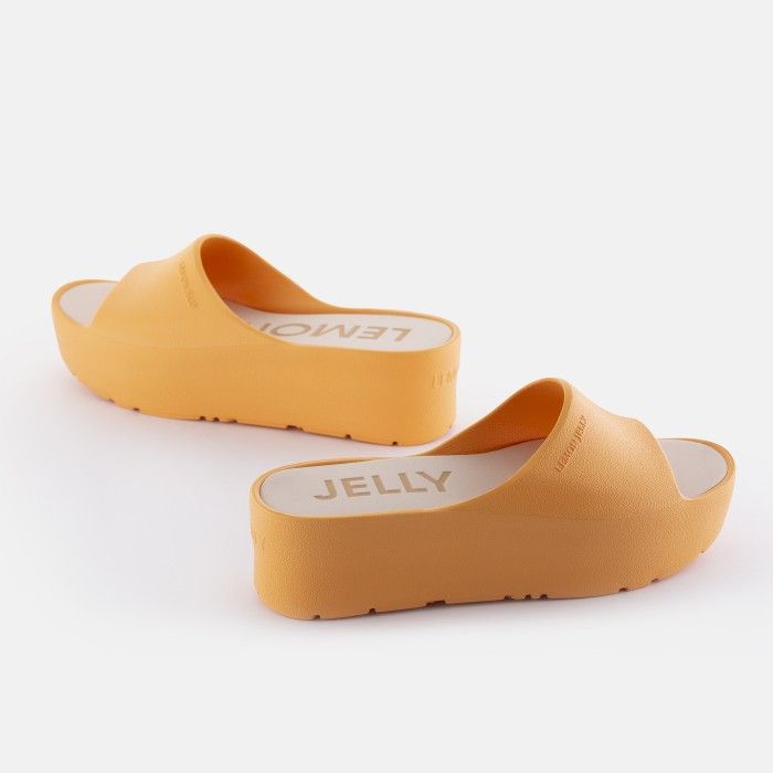 Lemon Jelly Vegan Women Slides | Orange Platform Slides SUNNY 25 - 10019619