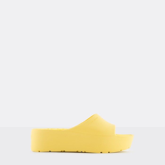 Lemon Jelly Vegan Women Slides | Yellow Platform Slides SUNNY 26 - 10019620
