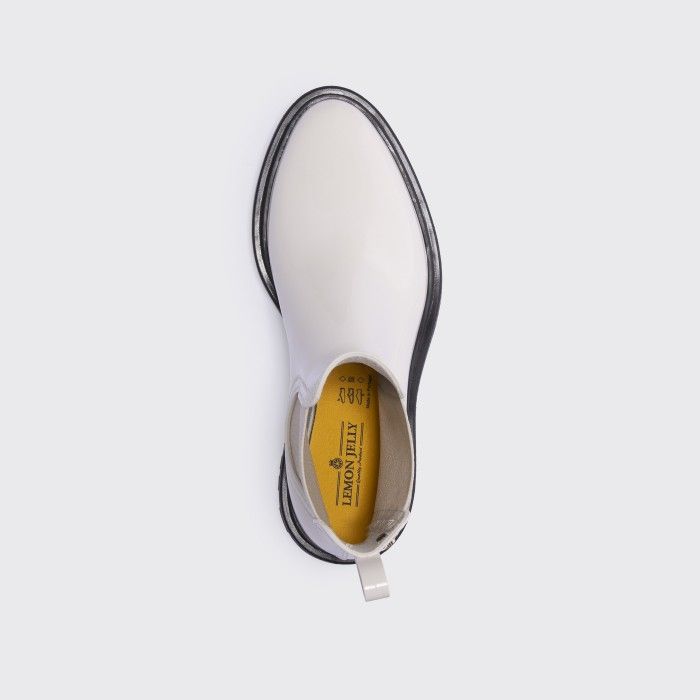 Lemon Jelly Women Vegan White Ankle Boots BLOCK 22 - 10020058