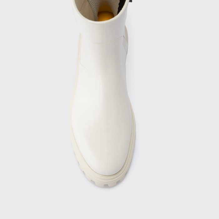 Lemon Jelly Women Boots | Vegan Mid Calf White Boots GUTA 05
