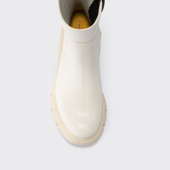 Lemon Jelly | Vegan Mid Calf White Matte Boots w/ Heel GRAZIA 02 - 10020162