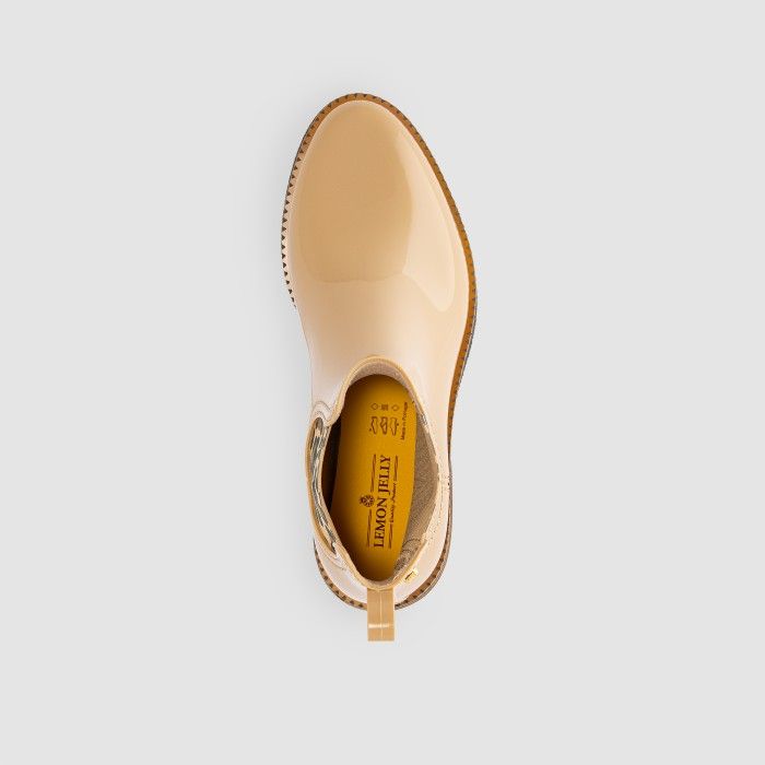 Lemon Jelly Boots | Vegan Beige Ankle Boots w/ Heel MARTHE 03