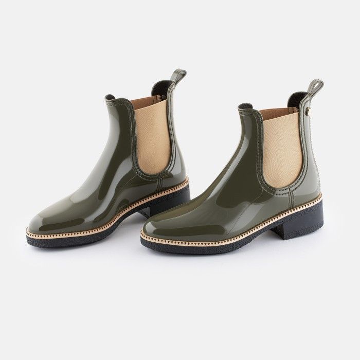 Botim com Salto Verde Militar Vegan JULES 02 | Botins Lemon Jelly - 10020274