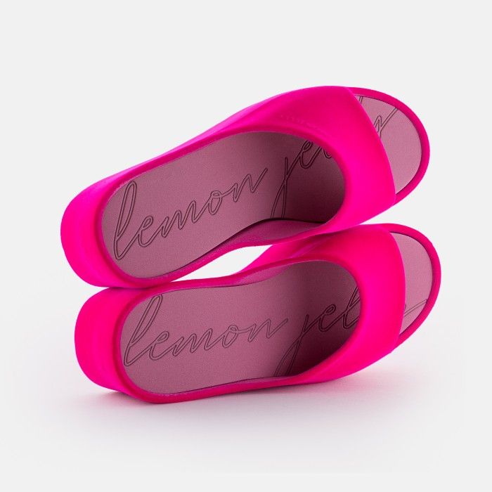 Lemon Jelly Women Slides | Vegan Pink Platform Slides VELANIE 03 - 10020771