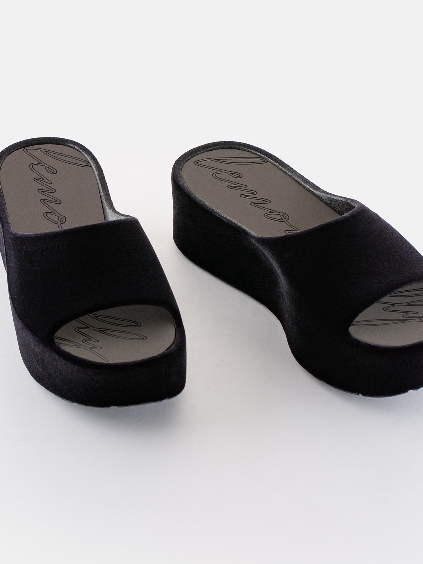 Lemon Jelly Women Slides | Vegan Black Platform Slides