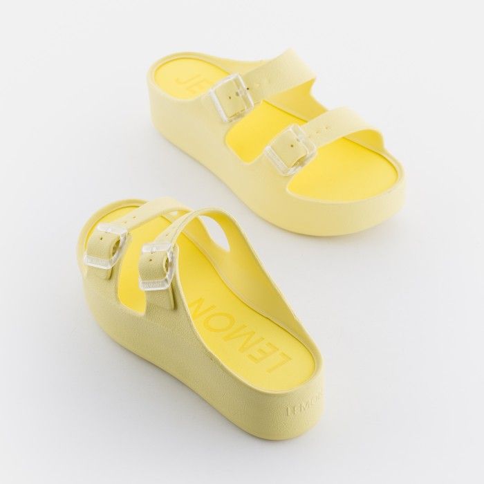 Lemon Jelly | Vegan Yellow Double Buckle Sandals FÉNIX 07 - 10020915