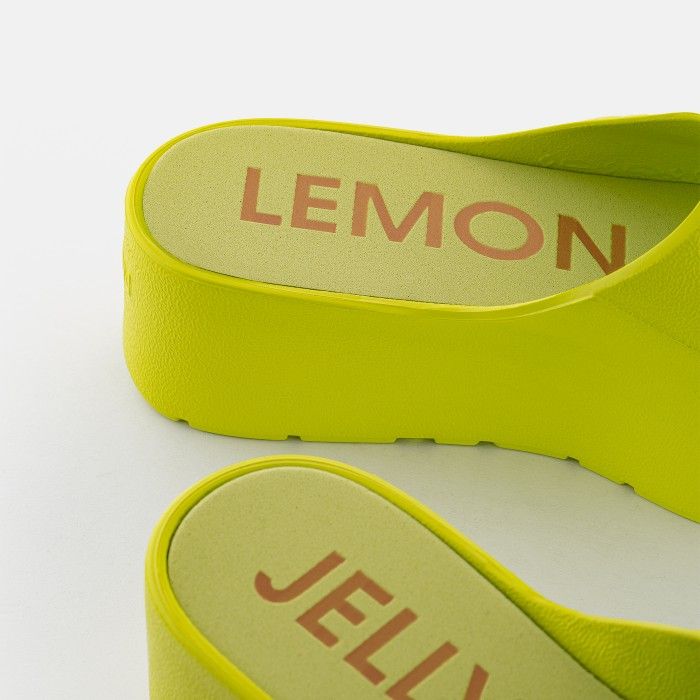 Lemon Jelly Women Slides | Vegan Yellow Platform Slides SUNNY 32 - 10020761