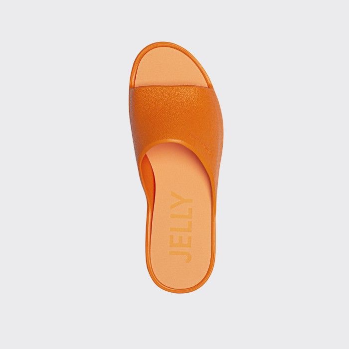Lemon Jelly Women Slides | Vegan Orange Platform Slides SUNNY 33 - 10020762