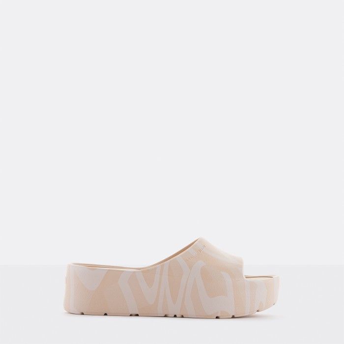 Lemon Jelly Women Slides | Vegan Bege Platform Slides ASTERIA 04 - 10021064