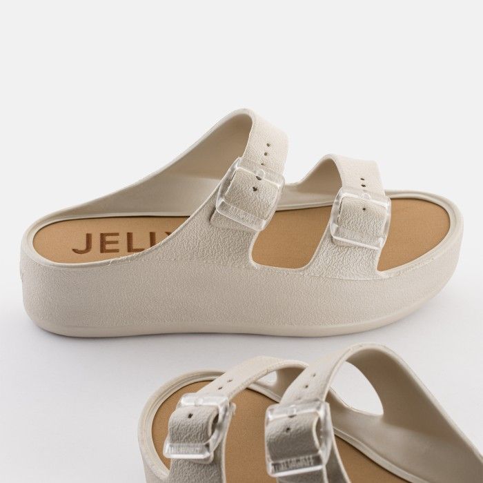 Lemon Jelly Women Slides | Vegan Silver Buckle Sandals FÉNIX 03 - 10020911