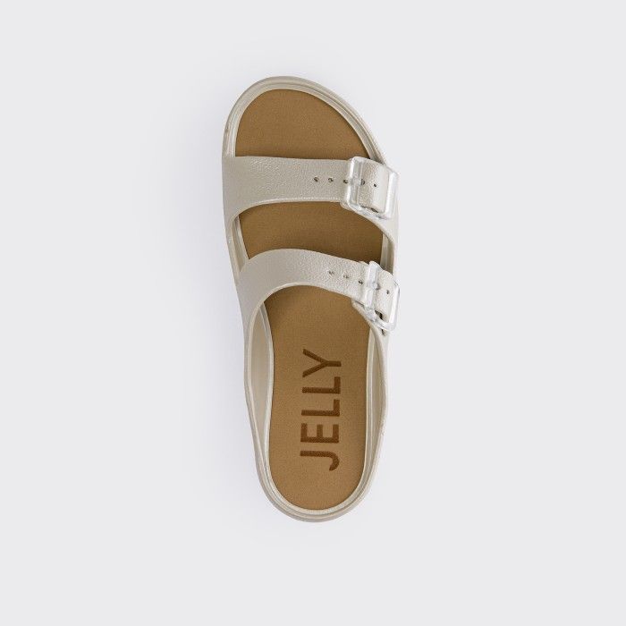 Lemon Jelly Women Slides | Vegan Silver Buckle Sandals FÉNIX 03 - 10020911