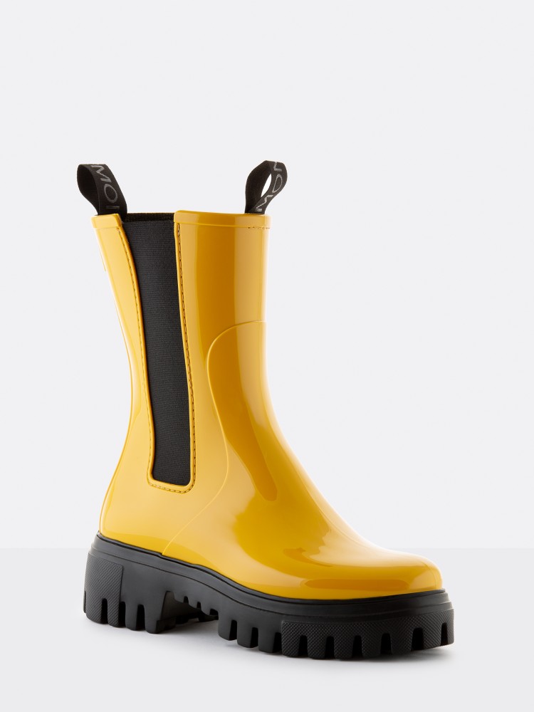 Bota cano médio feminina amarela City Mustard Botas Lemon Jelly