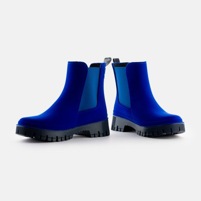 Vegan Blue velvet ankle boots LIVY 03 | Lemon Jelly Boots - 10021426