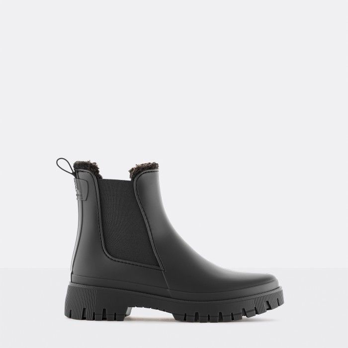 Vegan Black boots with fur WREN 01 | Lemon Jelly Women Boots - 10021432
