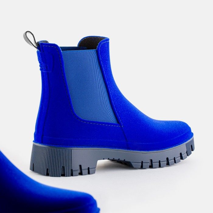 Vegan Blue velvet ankle boots LIVY 03 | Lemon Jelly Boots - 10021426