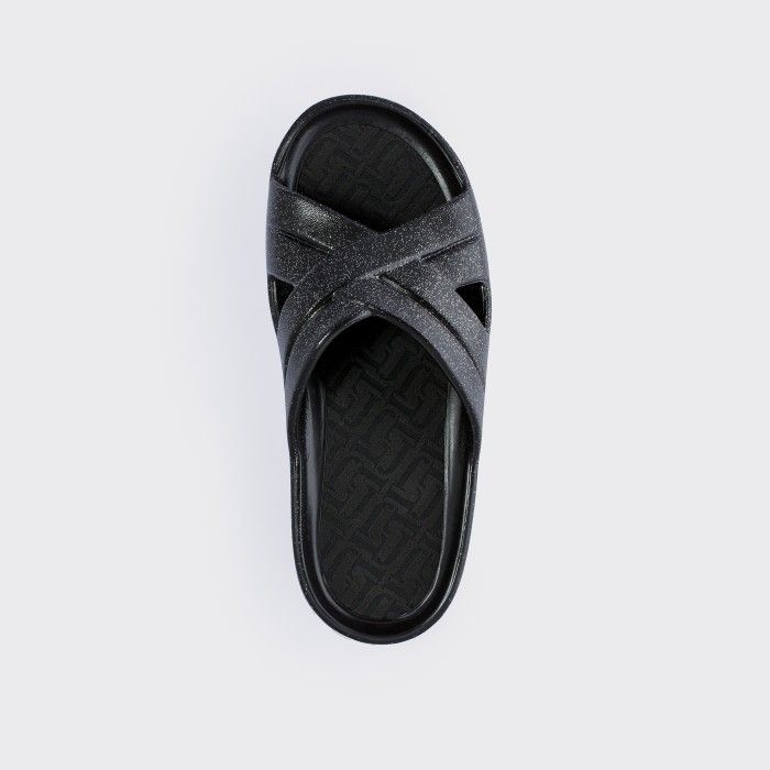 Lemon Jelly| Vegan black criss cross sandals MARTINA 01 - 10021737