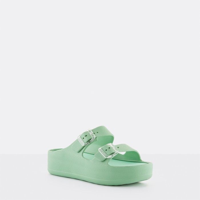 Lemon Jelly | Vegan green sandals with buckles FENIX 13 - 10021798