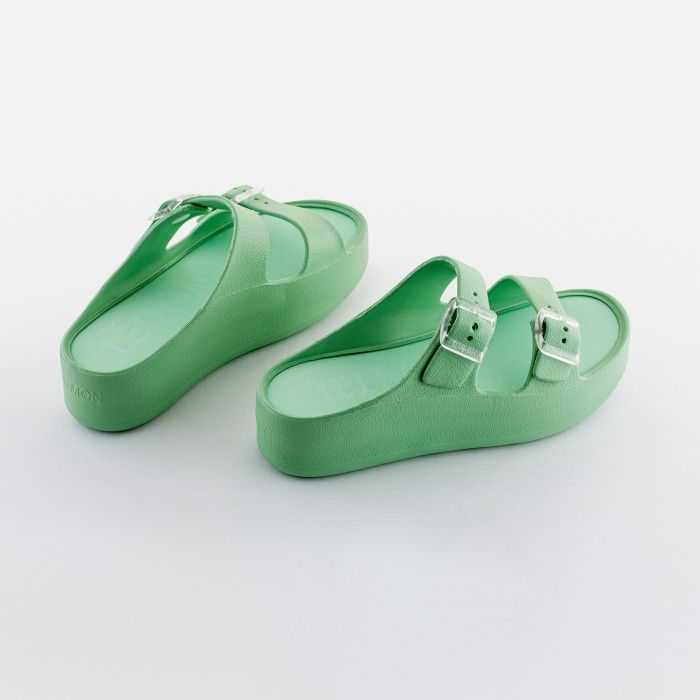 Lemon Jelly | Vegan green sandals with buckles FENIX 13 - 10021798