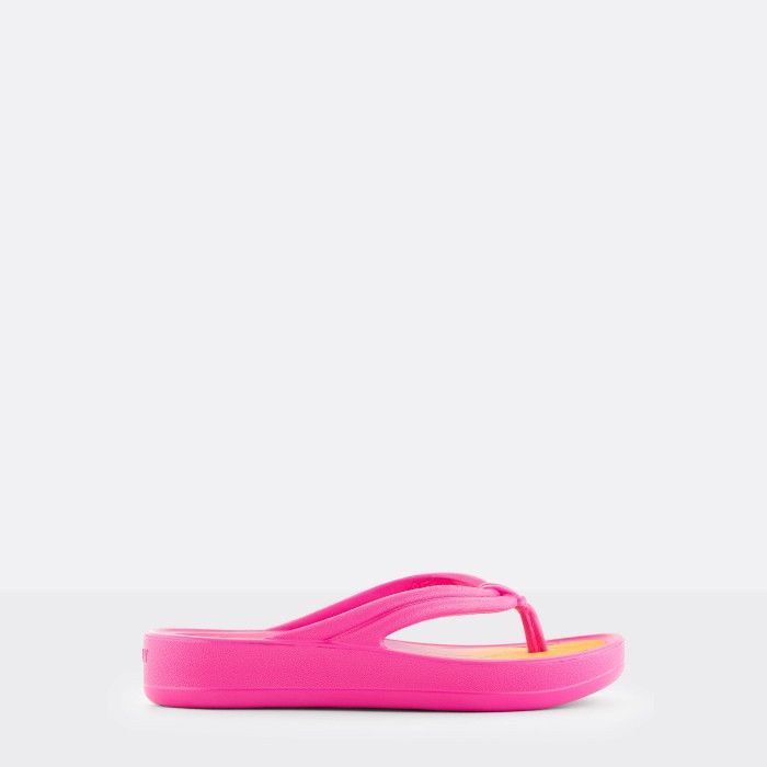 Vegan pink flip flops w/ printed insole ADIRA 01 - 10021708