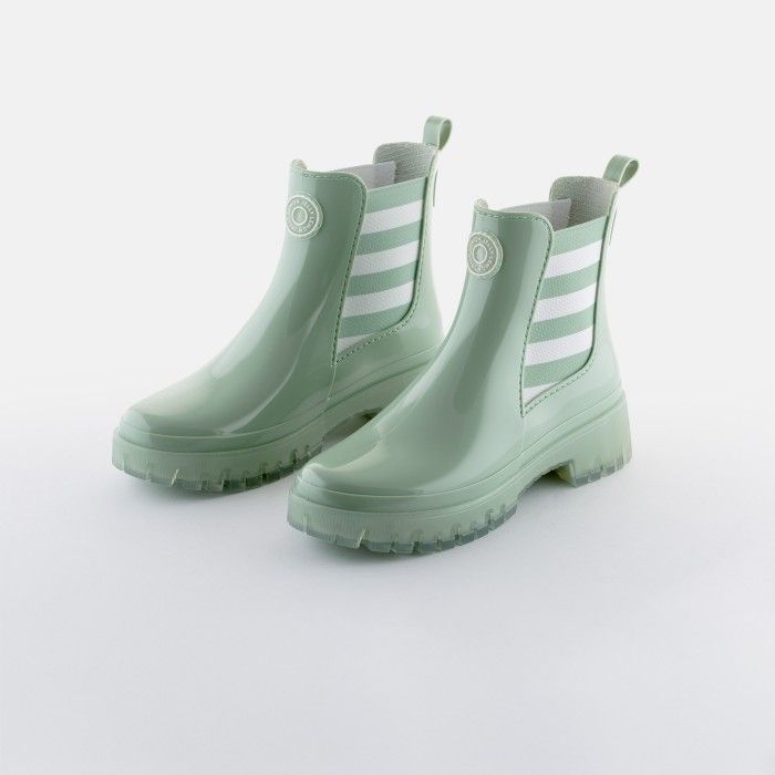 Vegan Light Green Chelsea boots with stripes MARÉMMA 02 - 10021855
