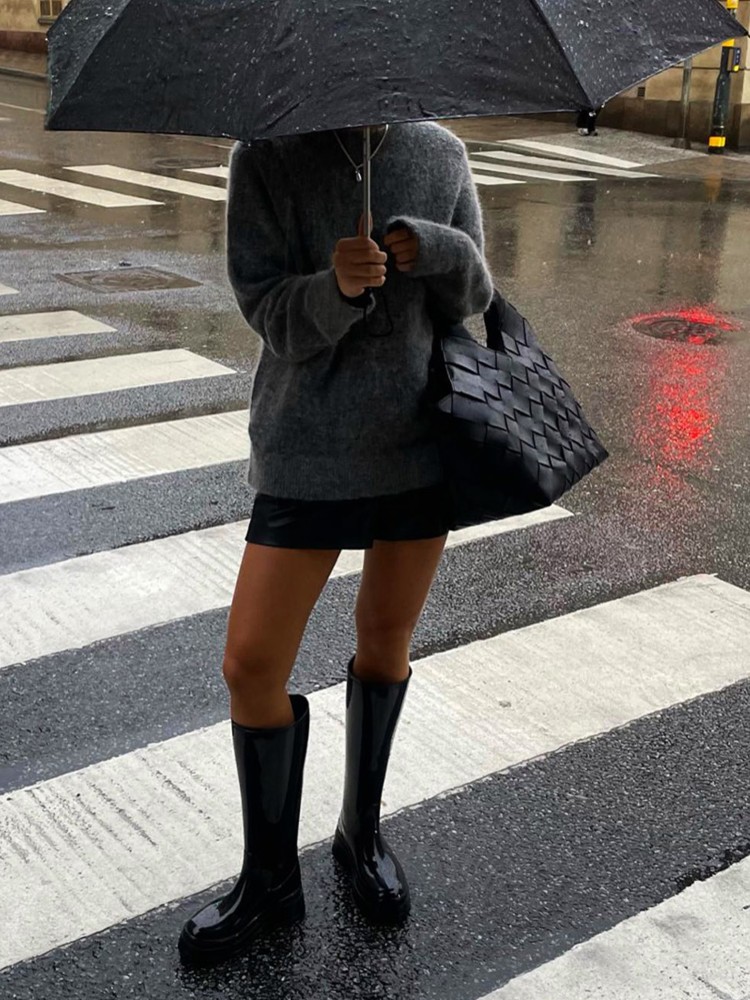 Vegan Black Knee High Boot Artemis Black Lemon Jelly - 10020271