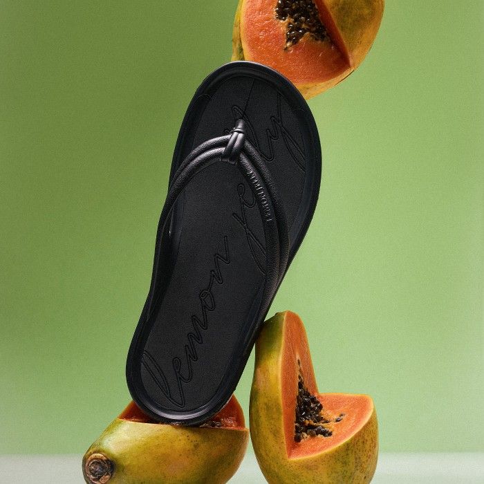 Lemon Jelly Women Slides | Vegan Black Platform Flip Flop MAR 01 - 10019573