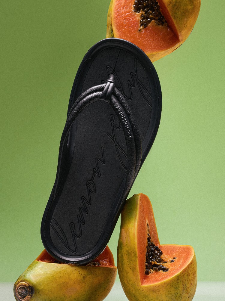Lemon Jelly Flip Flops Vegan Platform Mare Black - 10019573