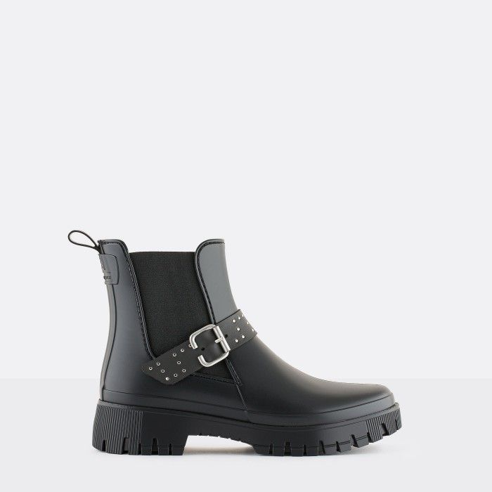 Vegan black boots with studs ALSIE 01 | Lemon Jelly Footwear - 10022266