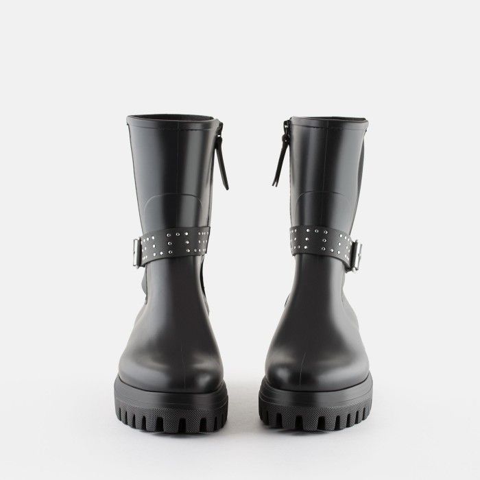 Vegan mid calf black boots VIVIENNE 01 | Lemon Jelly Boots - 10022302