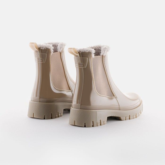 Vegan beige boots with fur COLDEN 08 | Lemon Jelly Footwear - 10022382