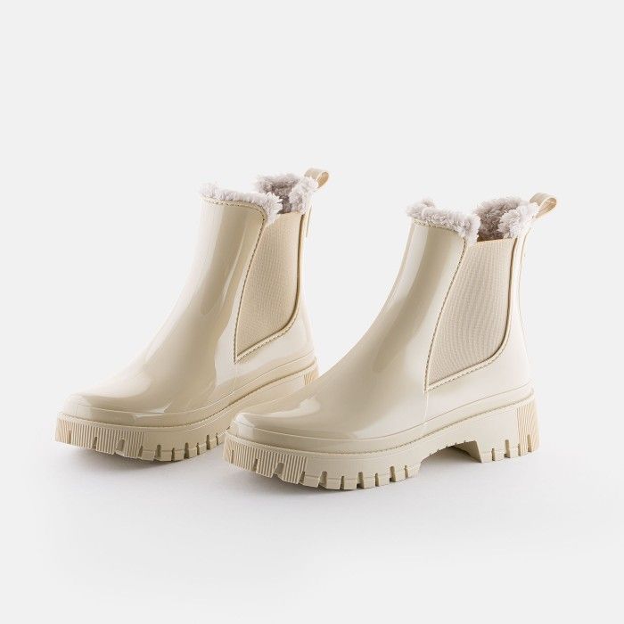 Vegan White boots with fur COLDEN 09 | Lemon Jelly Boots - 10022384