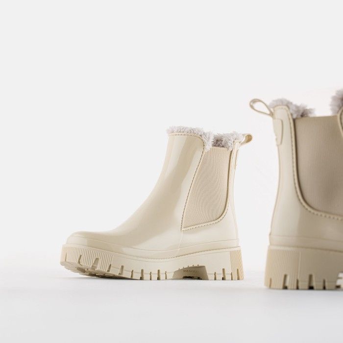 Vegan White boots with fur COLDEN 09 | Lemon Jelly Boots - 10022384