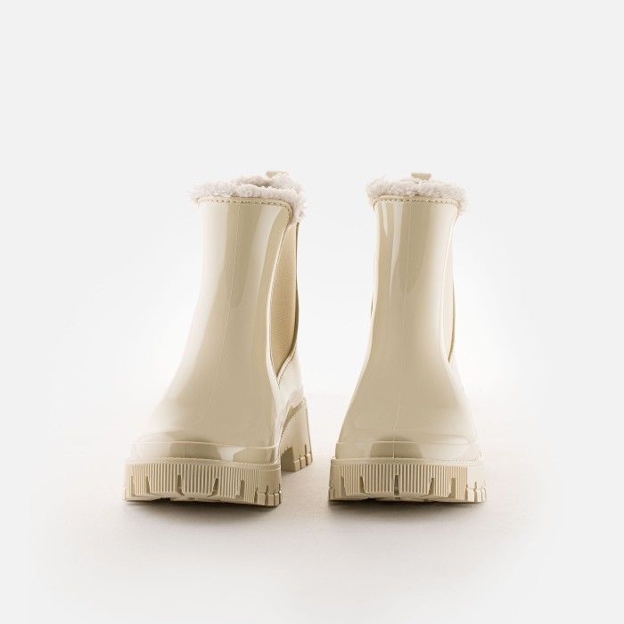 Vegan White boots with fur COLDEN 09 | Lemon Jelly Boots - 10022384