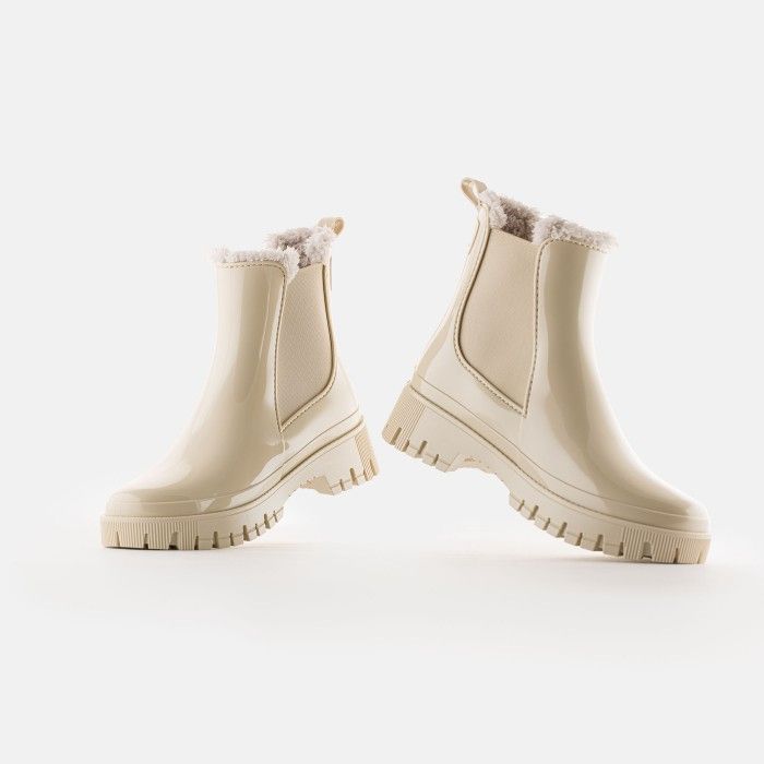 Vegan White boots with fur COLDEN 09 | Lemon Jelly Boots - 10022384