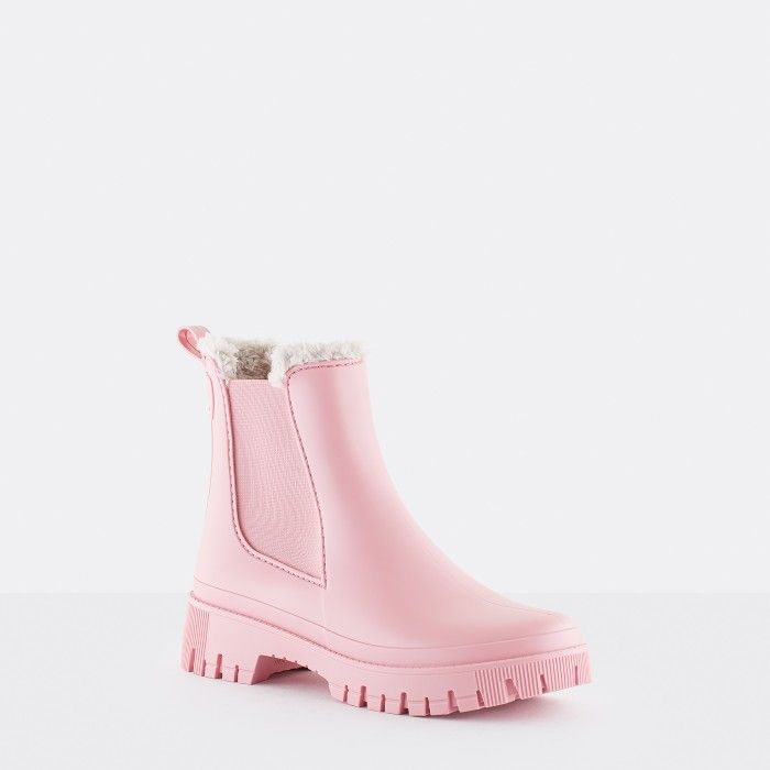 Pink fur lined boots hotsell