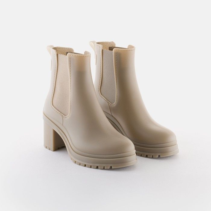 Vegan beige high heel boots NASH 07 | Lemon Jelly Booties - 10022428