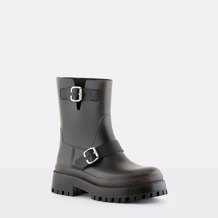 Vegan Black boots with buckles KINLEY 02 | Lemon Jelly Boots - 10022472