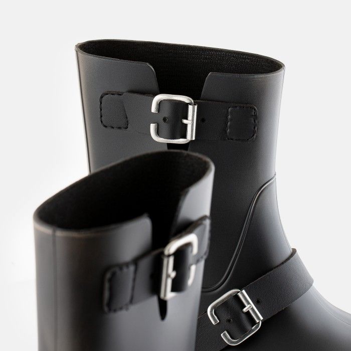 Vegan Black boots with buckles KINLEY 02 | Lemon Jelly Boots - 10022472