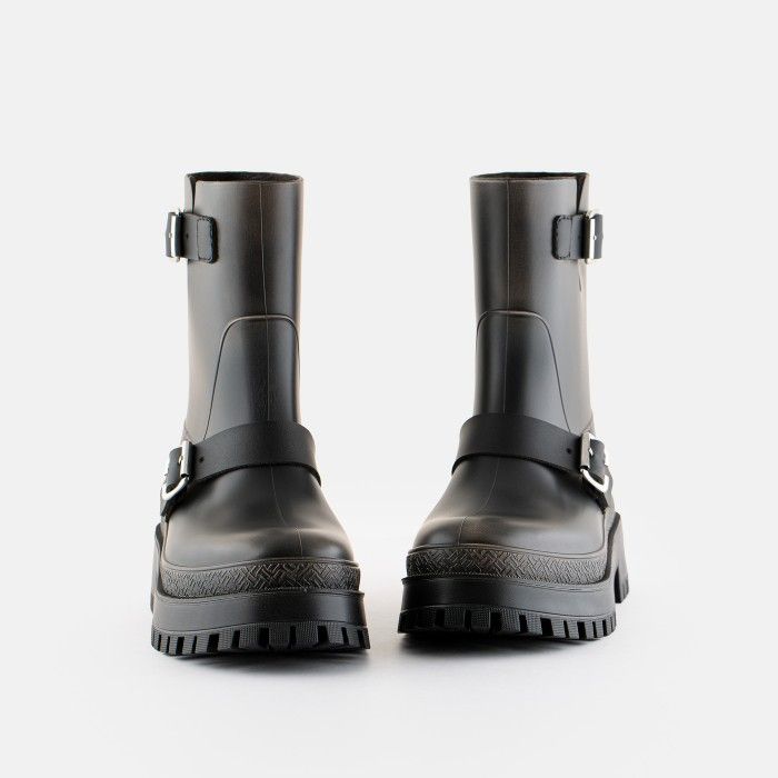 Vegan Black boots with buckles KINLEY 02 | Lemon Jelly Boots - 10022472