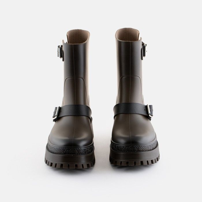 Vegan Brown boots with buckles KINLEY 03 | Lemon Jelly Boots - 10022473