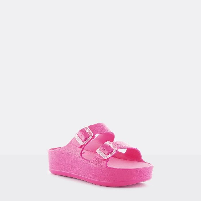 Lemon Jelly  Slides | Pink Double Buckle Sandals FENIX 10 - 10020918