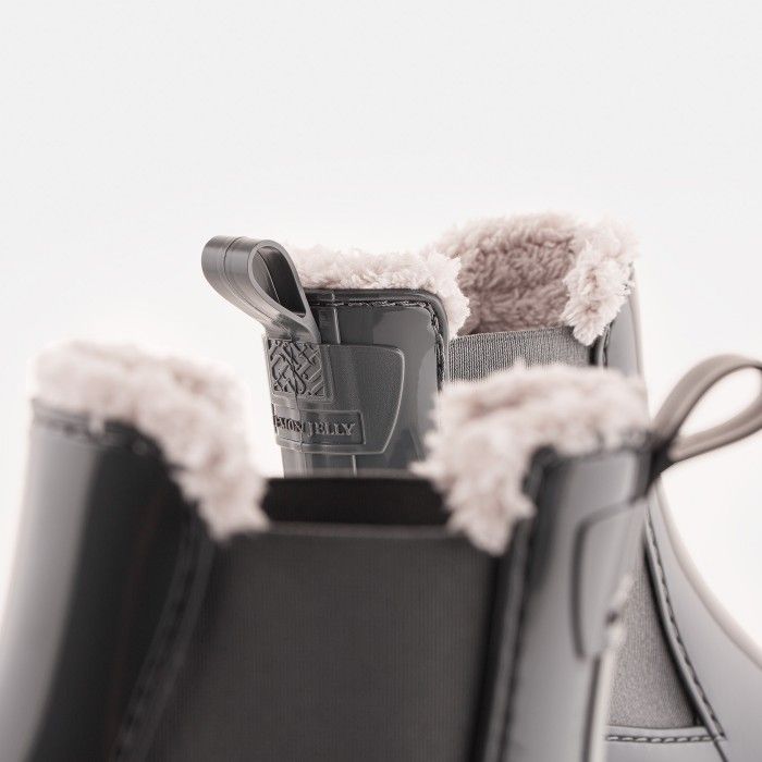 Vegan Grey ankle boots with fur COLDEN 11 | Lemon Jelly Boots - 10022682