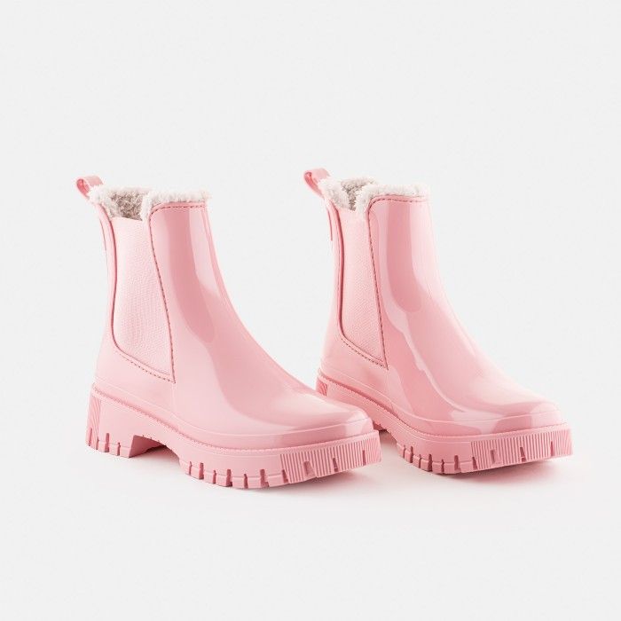 Vegan Pink ankle boots with fur COLDEN 10 | Lemon Jelly Boots - 10022385